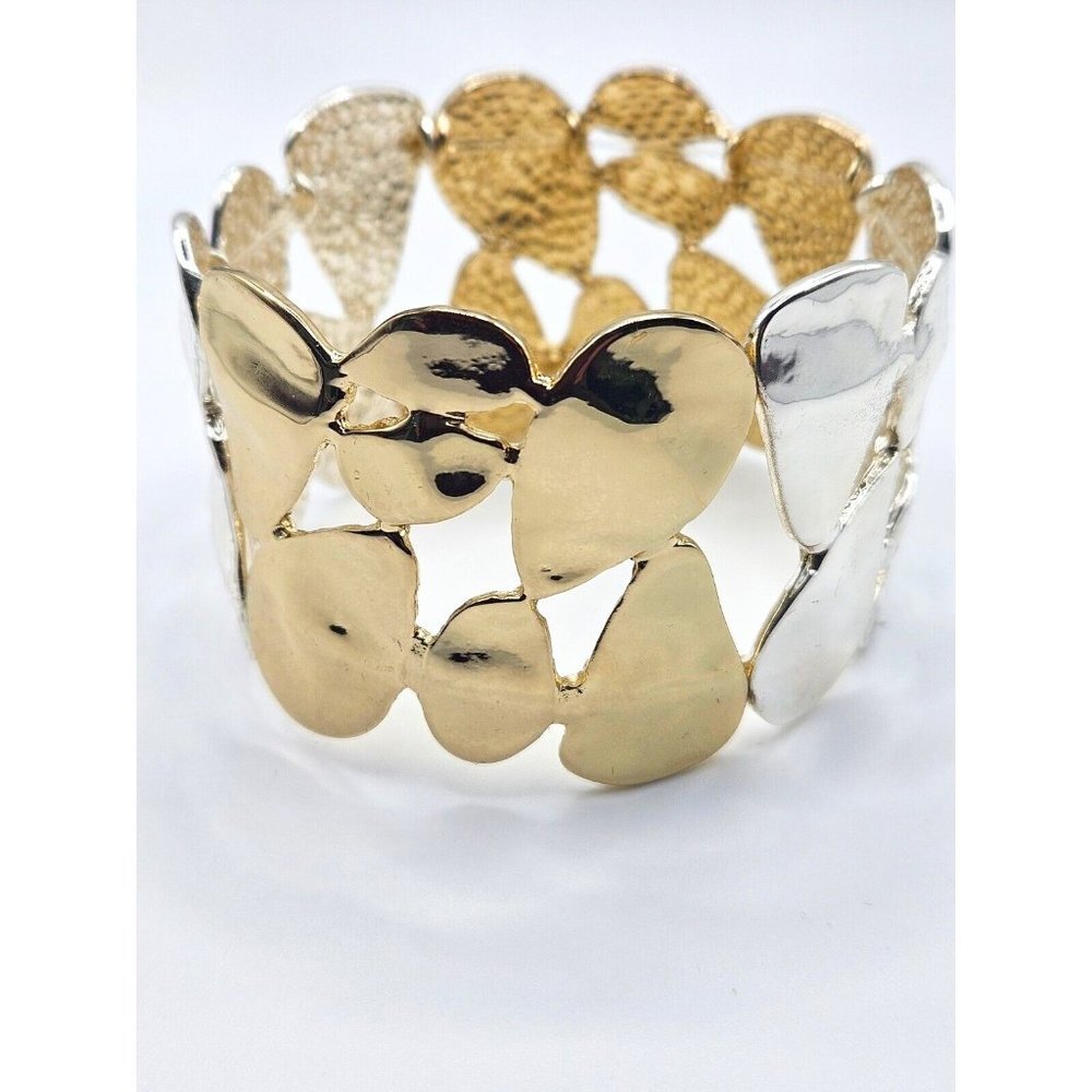 90s Gold and Silver Cuff bracelet New Condition Very Pretty